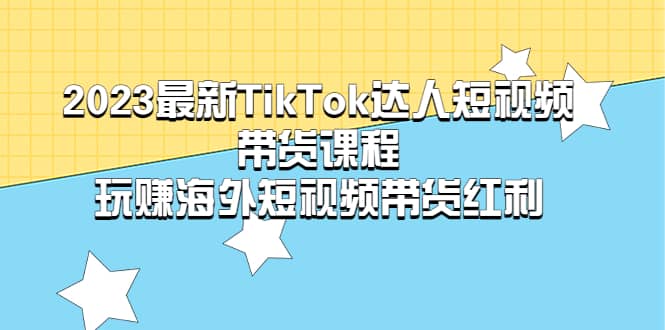 2023最新TikTok·达人短视频带货课程，玩赚海外短视频带货·红利_网创掘金