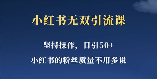 小红书无双课一天引50+女粉，不用做视频发视频，小白也很容易上手拿到结果_网创掘金