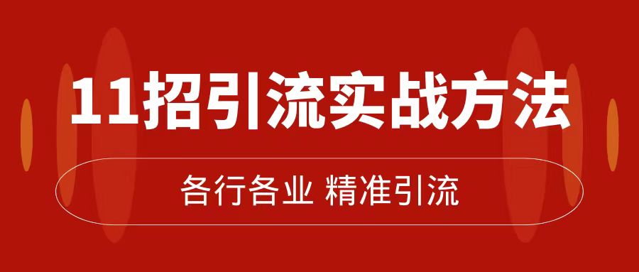 精准引流术：11招引流实战方法，让你私域流量加到爆（11节课完整版）_网创掘金