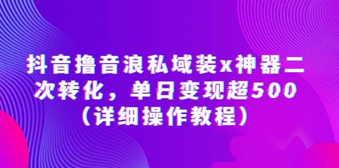 抖音撸音浪私域装x神器二次转化，单日变现超500（详细操作教程）_网创掘金
