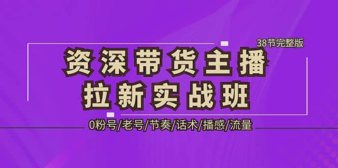 资深·带货主播拉新实战班，0粉号/老号/节奏/话术/播感/流量-38节完整版_网创掘金