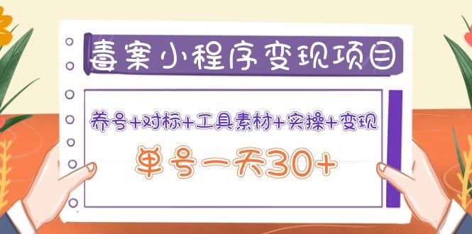 毒案小程序变现项目：养号+对标+工具素材+实操+变现_网创掘金