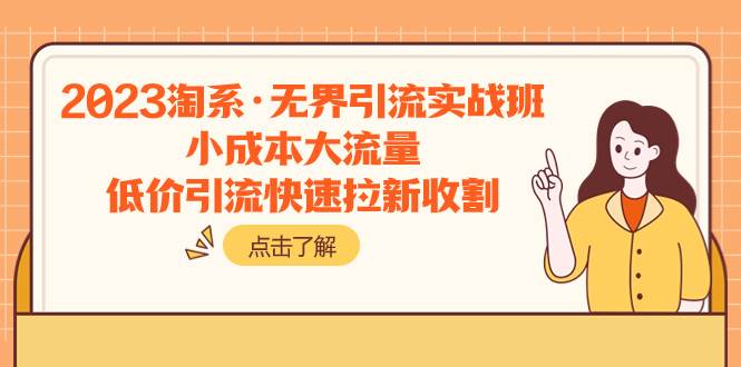 2023淘系·无界引流实战班：小成本大流量，低价引流快速拉新收割_网创掘金