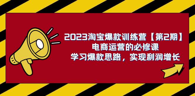 2023淘宝爆款训练营【第2期】电商运营的必修课，学习爆款思路 实现利润增长_网创掘金
