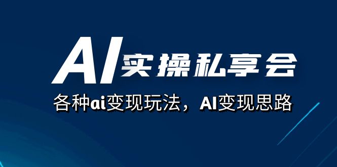 AI实操私享会，各种ai变现玩法，AI变现思路（67节课）_网创掘金