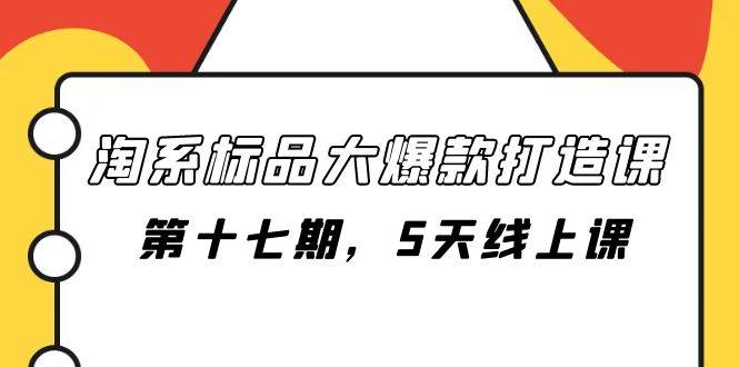 淘系标品大爆款打造课-第十七期，5天线上课_网创掘金