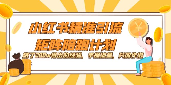 小红书精准引流·矩阵陪跑计划：烧了200w得出的经验，手握流量，兴风作浪！_网创掘金