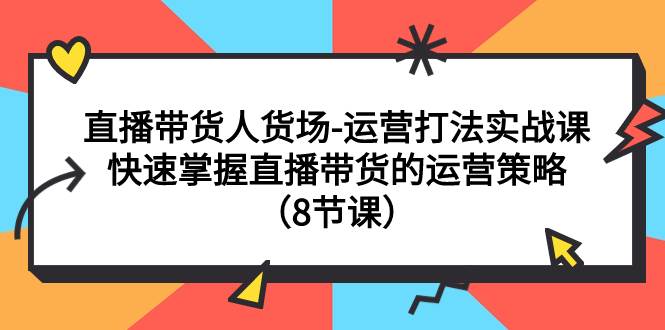 直播带货人货场-运营打法实战课：快速掌握直播带货的运营策略（8节课）_网创掘金