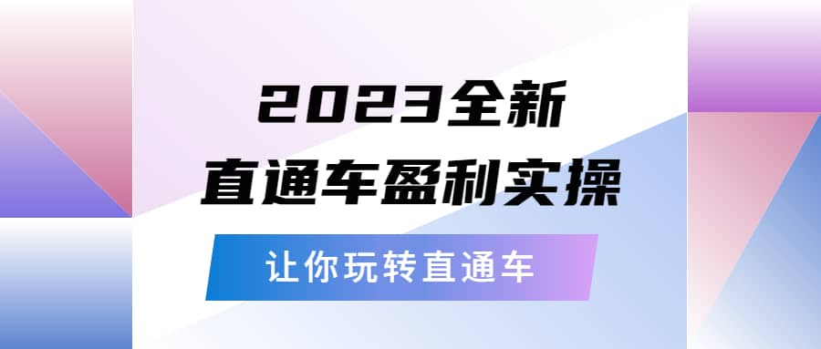 2023全新直通车·盈利实操：从底层，策略到搭建，让你玩转直通车_网创掘金