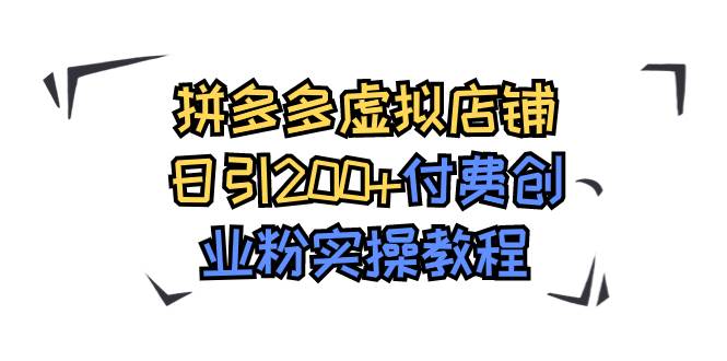 拼多多虚拟店铺日引200+付费创业粉实操教程_网创掘金