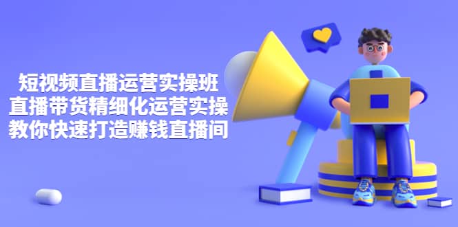 短视频直播运营实操班，直播带货精细化运营实操，教你快速打造赚钱直播间_网创掘金