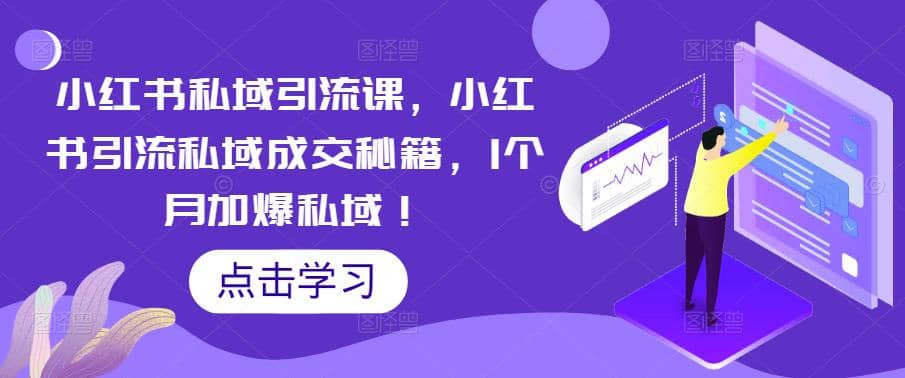 小红书私域引流课，小红书引流私域成交秘籍，1个月加爆私域_网创掘金