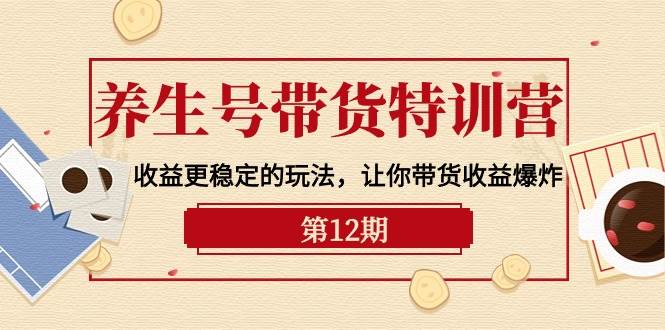 养生号带货特训营【12期】收益更稳定的玩法，让你带货收益爆炸-9节直播课_网创掘金