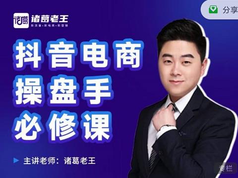 诸葛老王-抖音电商操盘手必修课：顶层设计，​起号破局，爆款运营，数据分析_网创掘金