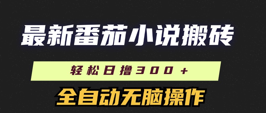最新番茄小说搬砖，日撸300＋！全自动操作，可矩阵放大！_网创掘金