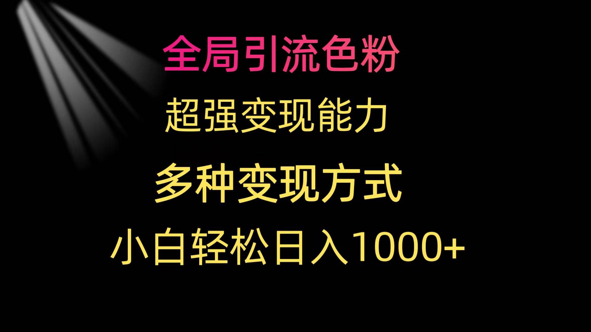 全局引流色粉 超强变现能力 多种变现方式 小白轻松日入1000+_网创掘金