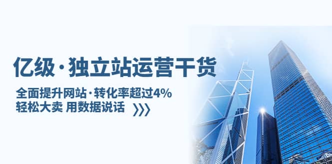 独立站运营干货：全面提升网站·转化率超过4%，轻松大卖 用数据说话_网创掘金