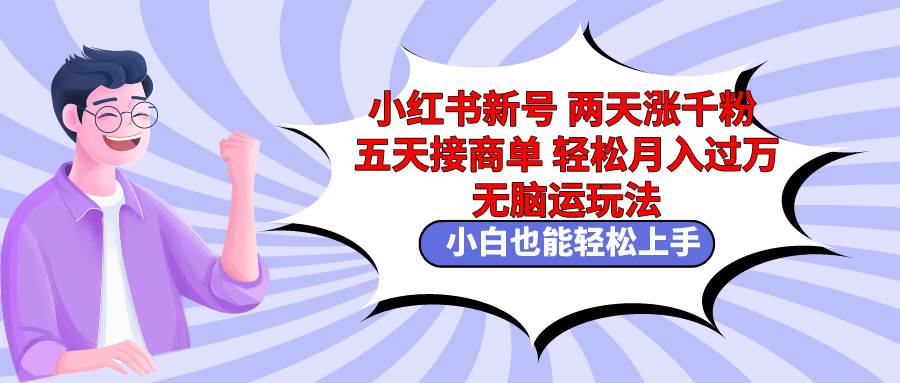 小红书新号两天涨千粉五天接商单轻松月入过万 无脑搬运玩法 小白也能轻…_网创掘金