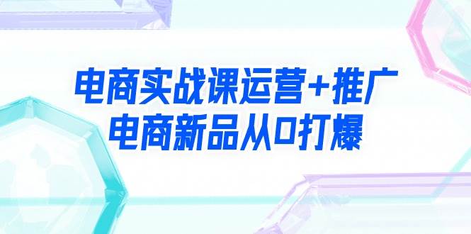 电商实战课运营+推广，电商新品从0打爆（99节视频课）_网创掘金