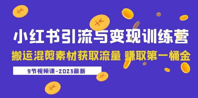 2023小红书引流与变现训练营：搬运混剪素材获取流量 赚取第一桶金（9节课）_网创掘金