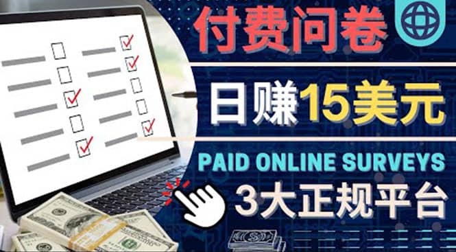 参与付费调查，利用自己的空闲时间完成问卷，适合新手的平台，日赚15美元_网创掘金