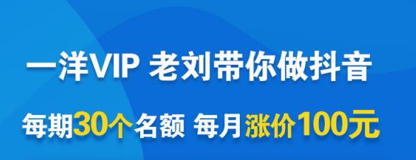 一洋电商抖音VIP，每月集训课+实时答疑+资源共享+联盟合作价值580元_网创掘金
