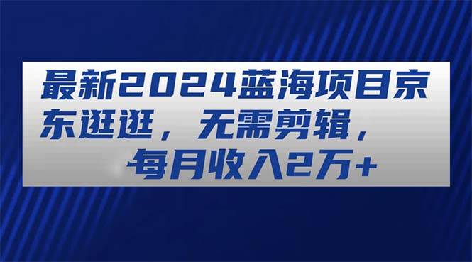 最新2024蓝海项目京东逛逛，无需剪辑，每月收入2万+_网创掘金