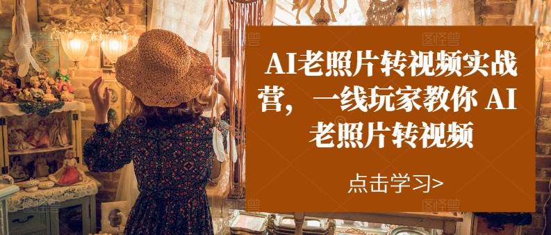 AI老照片转视频实操训练营，一线玩家教你AI老照片转视频_网创掘金