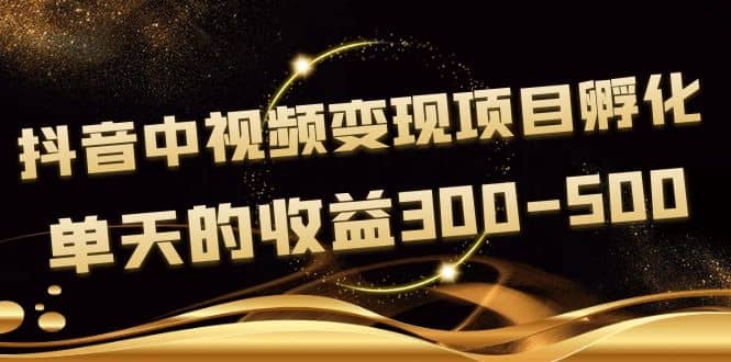 黄岛主《抖音中视频变现项目孵化》单天的收益300-500 操作简单粗暴_网创掘金