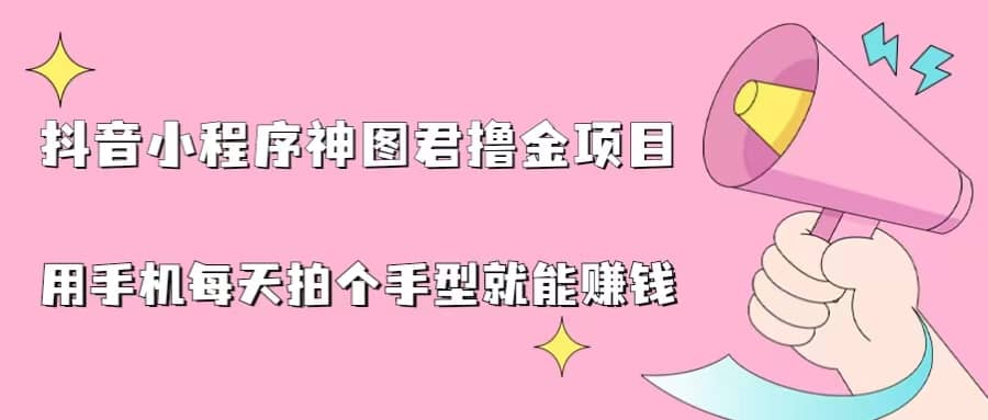 抖音小程序神图君撸金项目，用手机每天拍个手型挂载一下小程序就能赚钱_网创掘金