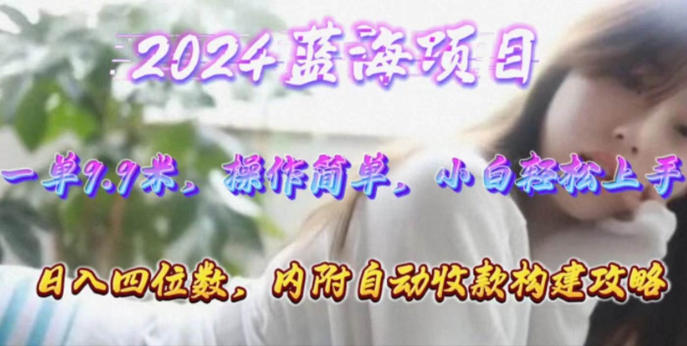 年轻群体的蓝海市场，1单9.9元，操作简单，小白轻松上手，日入四位数_网创掘金