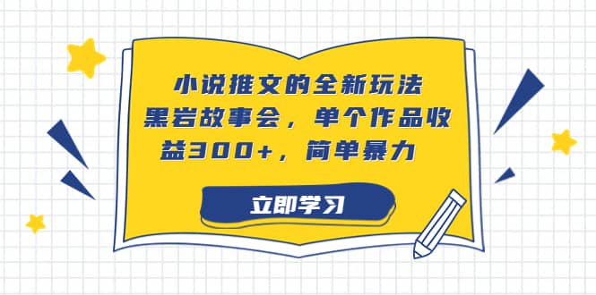 小说推文的全新玩法，黑岩故事会，单个作品收益300+，简单暴力_网创掘金