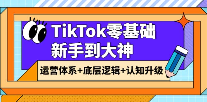 TikTok零基础新手到大神：运营体系+底层逻辑+认知升级（9节系列课）_网创掘金
