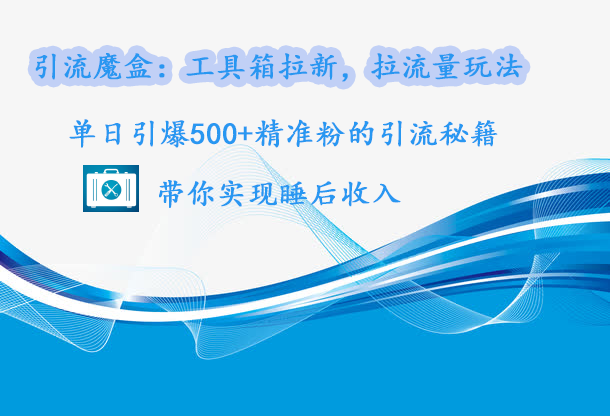 引流魔盒：工具箱拉新，拉流量玩法，单日引爆500+精准粉的引流秘籍，带你实现睡后收入_网创掘金