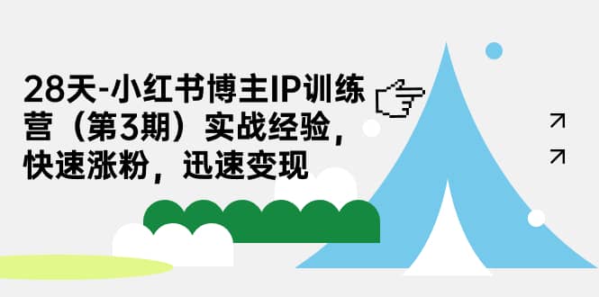 28天-小红书博主IP训练营（第3期）实战经验，快速涨粉，迅速变现_网创掘金