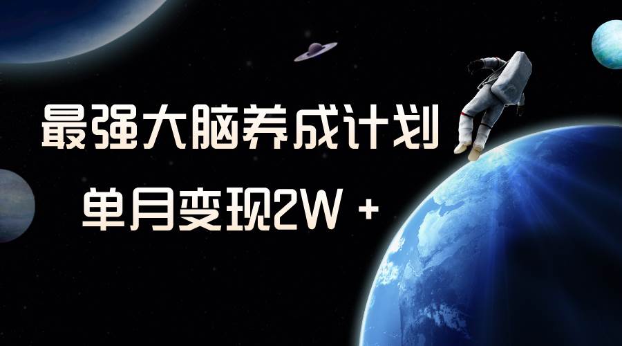 冷门虚拟项目，最强大脑养成计划，一个月变现2W＋_网创掘金