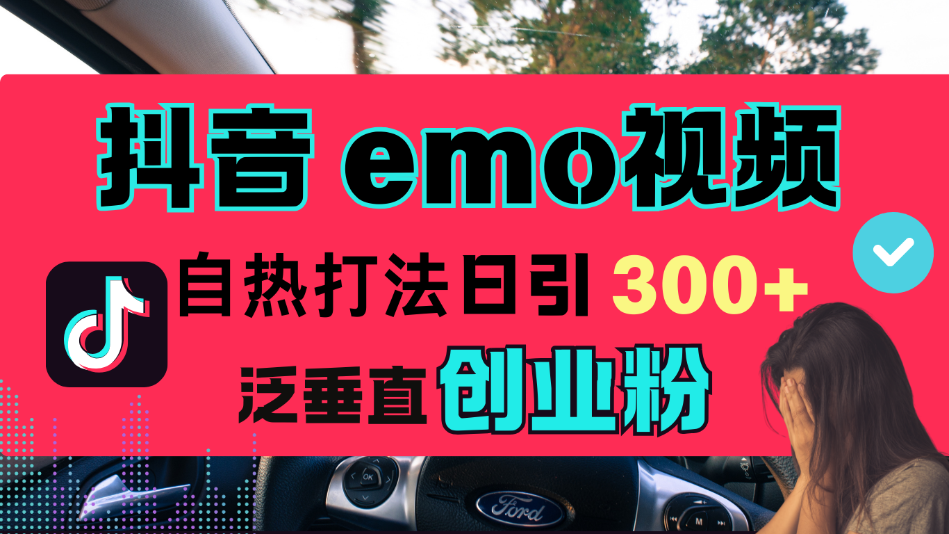 抖音“EMO视频”自热流打法，日引300+泛垂直创业粉_网创掘金
