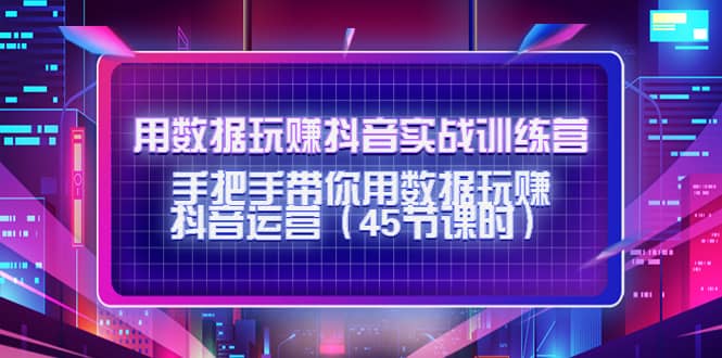 用数据玩赚抖音实战训练营：手把手带你用数据玩赚抖音运营（45节课时）_网创掘金