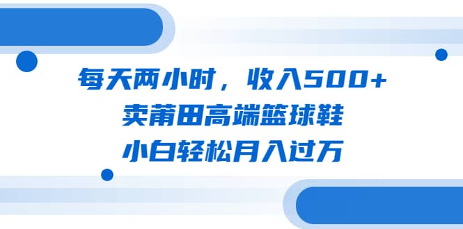 每天两小时，收入500+，卖莆田高端篮球鞋，小白轻松月入过万（教程+素材）_网创掘金