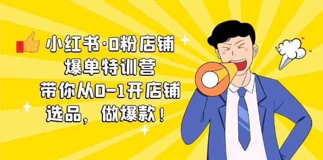 小红书·0粉店铺爆单特训营 带你从0-1开店铺，选品，做爆款（课程+工具包）_网创掘金