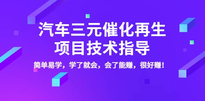 汽车三元催化再生项目技术指导，简单易学，学了就会，会了能赚，很好赚！_网创掘金