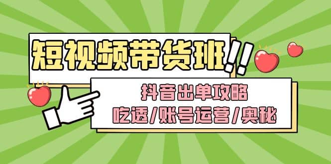 短视频带货内训营：抖音出单攻略，吃透/账号运营/奥秘，轻松带货_网创掘金