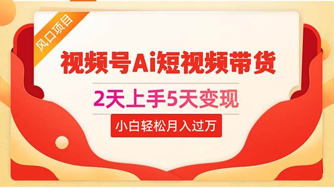 2天上手5天变现视频号Ai短视频带货0粉丝0基础小白轻松月入过万_网创掘金