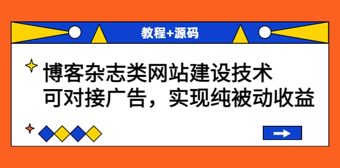 博客杂志类网站建设技术，可对接广告，实现纯被动收益（教程+源码）_网创掘金