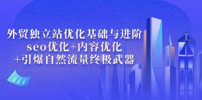 外贸独立站优化基础与进阶，seo优化+内容优化+引爆自然流量终极武器_网创掘金