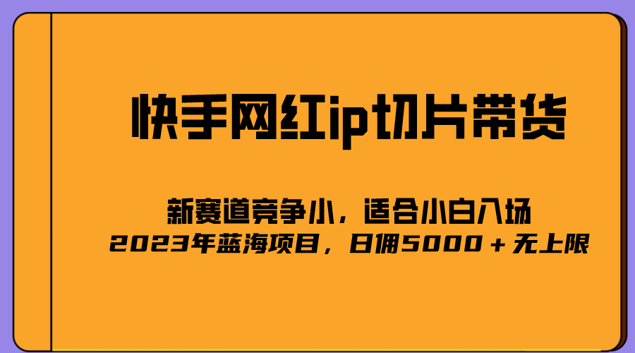 2023爆火的快手网红IP切片，号称日佣5000＋的蓝海项目，二驴的独家授权_网创掘金