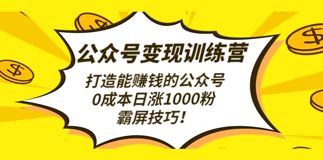 公众号变现训练营（第3期）_网创掘金