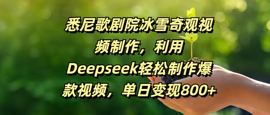悉尼歌剧院冰雪奇观视频制作，利用Deepseek轻松制作爆款视频，单日变现800+_网创掘金