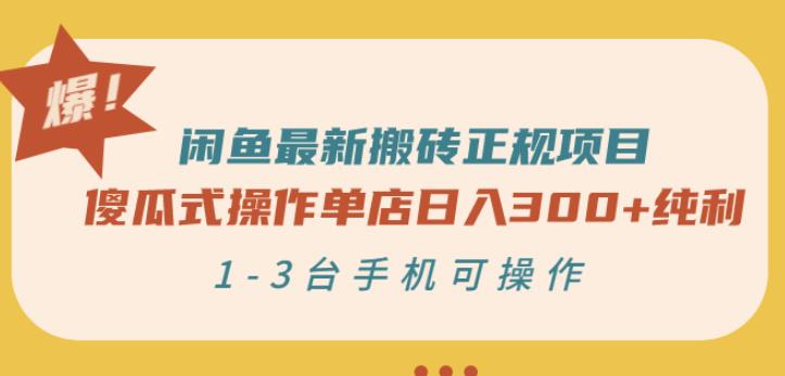 闲鱼最新搬砖正规项目：傻瓜式操作单店日入300+纯利，1-3台手机可操作_网创掘金