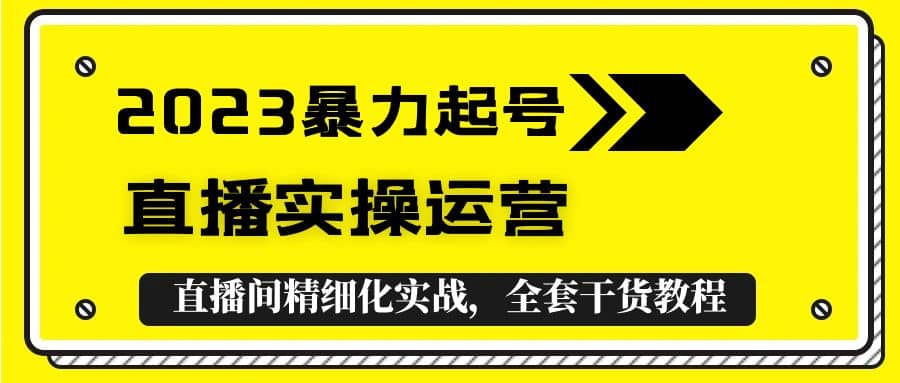 2023暴力起号+直播实操运营，全套直播间精细化实战，全套干货教程_网创掘金